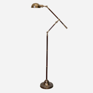 Adjustable Floor Lamp - Brass & Pewter