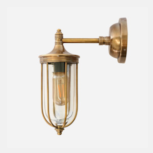 Wall Lights: Droplet Outdoor Wall Light Antique Brass IP54 Rated