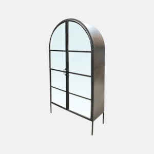 Cabinets: Arch Iron & Glass Cabinet