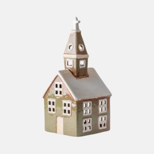 Decor: Alsace Tealight Church Olive Green