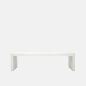 Outdoor Seating: Palma Outdoor Concrete Bench - White