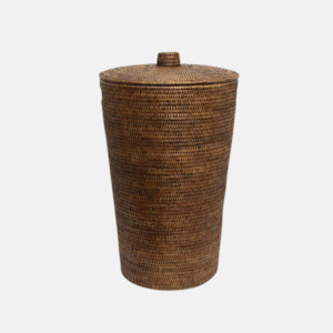 Baskets: Coco Rattan Laundry Basket - Brown