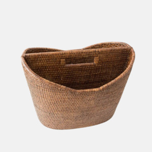 Baskets: Coco Rattan Oval Magazine Holder