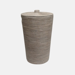 Coco Rattan Laundry Basket - White Wash