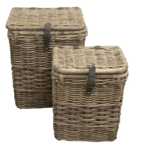 Baskets: Grove Rattan Rectangle Laundry Baskets (Set of 2)