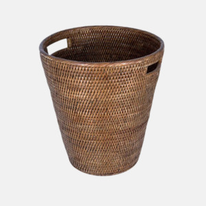 Coco Rattan Waste Paper Basket - Brown