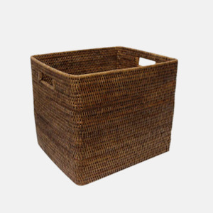 Baskets: Coco Rattan Basket Square - Brown