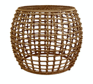 Outdoor Tables: Check Outdoor Rattan Side Table - Dark Natural