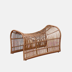 Furniture: Wave Footstool - Dark Natural