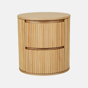 Benjamin Round Ripple Bedside - Natural Oak