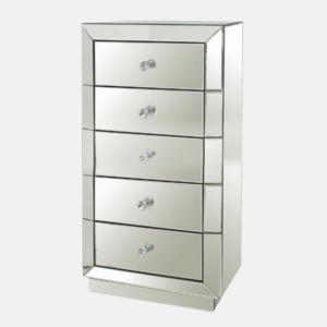 Rhone 5 Drawer Chest - Mirrored