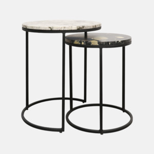 Monaco Marble Nest Side Tables - Mix