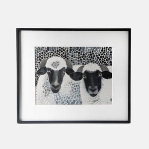 Sheep Heads Wall Art Black and White