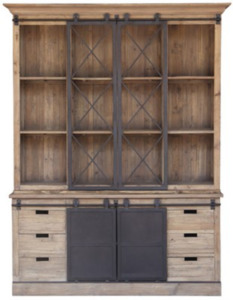 Furniture: Barn Door Display Cabinet