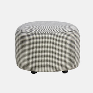 Estella Round Ottoman - Houndstooth