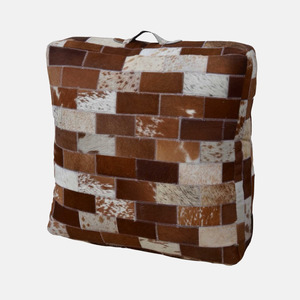 Patchwork Hide Pouf