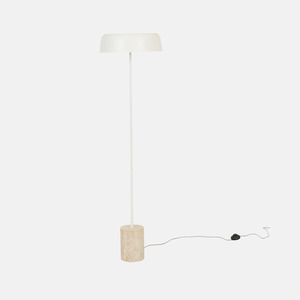 Floor Lamps: Easton Travertine Floor Lamp - White
