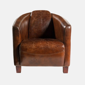 Living Room: Rocket Leather Armchair - Cigar Brown