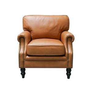 Living Room: Brunton Leather Armchair - Camel