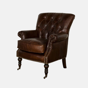 Harrington Leather Armchair - Brown