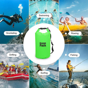 Waterproof Dry Bag Pack Sack Swimming Kayaking River Trekking 2L/5L/10L/15L- Gre&hellip;