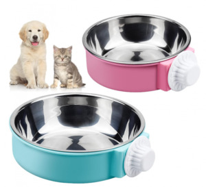 Crate Dog Bowl,Crate chick Bow, Hanging Pet Cage Bowl Food & Water Feeder 2 &hellip;