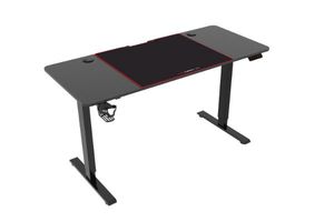 MATRIX 140 Height Adjustable Desk with Jumbo Mouse Pad (Black)