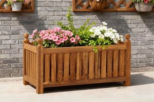 BALI Outdoor Solid Teak Double Flower Box (90x44x50cm)