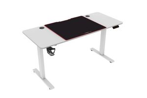 MATRIX 140 Height Adjustable Desk with Jumbo Mouse Pad (White)