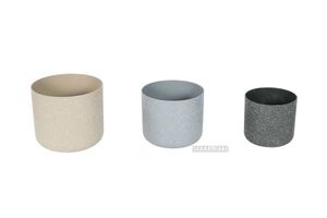 Homewares: KASANDRA Plastic Marble Look Pot (Black/Khaki/Grey)