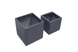 Homewares: AMBLER Grey Square Flower Pot (Big/Small)
