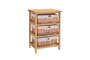 Homewares: SIENA 3 Drawers Cabinet (Wicker Basket)