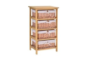 Homewares: SIENA 4 Drawers Cabinet (Wicker Basket)