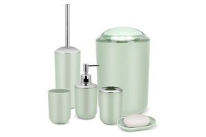 HOUSEHOLD 4PC/6PC Bathroom Accessories Set (Green)