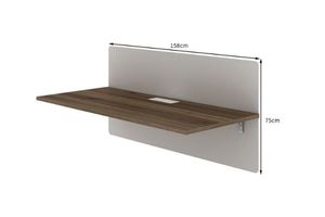 Office Accessories: UP1 straight desk system screen in dark grey color in 3 sizes. - 158cm Long for 160 Long desk