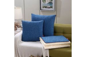 Products: 2-in-1 Multifunction Throw Pillow & Cotton Blanket/Quilt - Large Size (Blue)