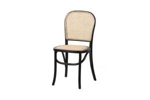 SYDNEE Solid Beech Rattan Back and Seat Dining Chair (Black)