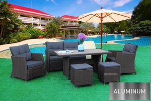 Outdoor Dining Set: ISLA 6PC Aluminum Outdoor Lounge & Dining Set
