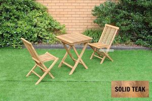 Sale: BALI Solid Teak Wood 3PC Outdoor Dining Set (D60 Table)