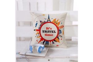 Homewares: LINEN Printed Cushion with Inner (45x45cm) - 1708