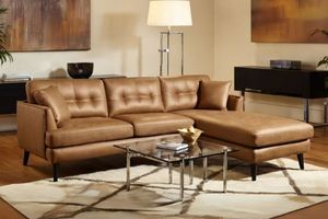 BARRET Sectional Air Leather Sofa (Brown)