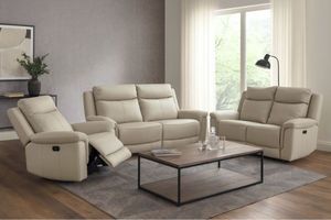 Sofa & Lounge Chairs: MOONLIT 100% Genuine Leather Manual/Power Recliner Sofa Range
