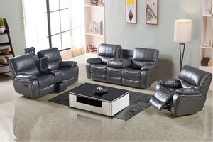 PASADENA Reclining Sofa Range in Air Leather (Grey)