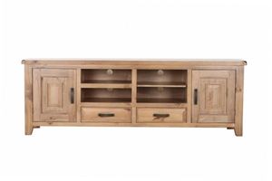 Living: FRANCO 200 Solid NZ Pine Wood Entertainment Unit