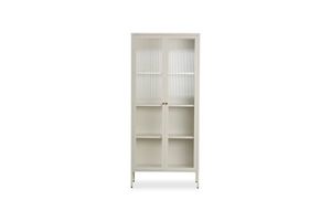 STARK Steel Frame 180x80cm 2-Door Glass Display Cabinet (Cream)