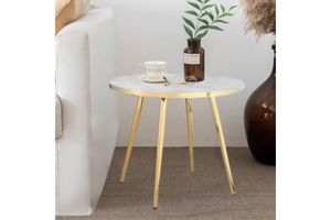 Living: AYDAN D50 Round Glass Top Side Table