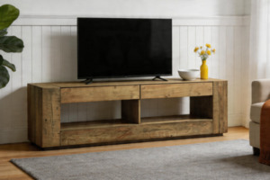 Living: HOMER 2.1M 100% Reclaimed Pine Wood TV Unit