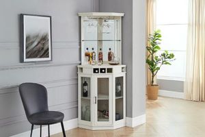 HAAKEN Corner Bar Buffet & Hutch (White)