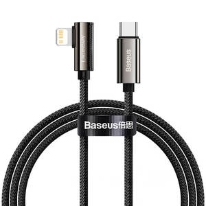 Ipad Chargers And Cables: BASEUS PD 20W Elbow USB-C to Lightning Charging Cable (1M) | Legendary Series L-Shaped Bend Type-C to Apple iPhone Fast Charger Cable