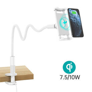 CHOETECH 2in1 Flexible Gooseneck Phone Desktop Holder with Wireless Charger 10W (T548-S)